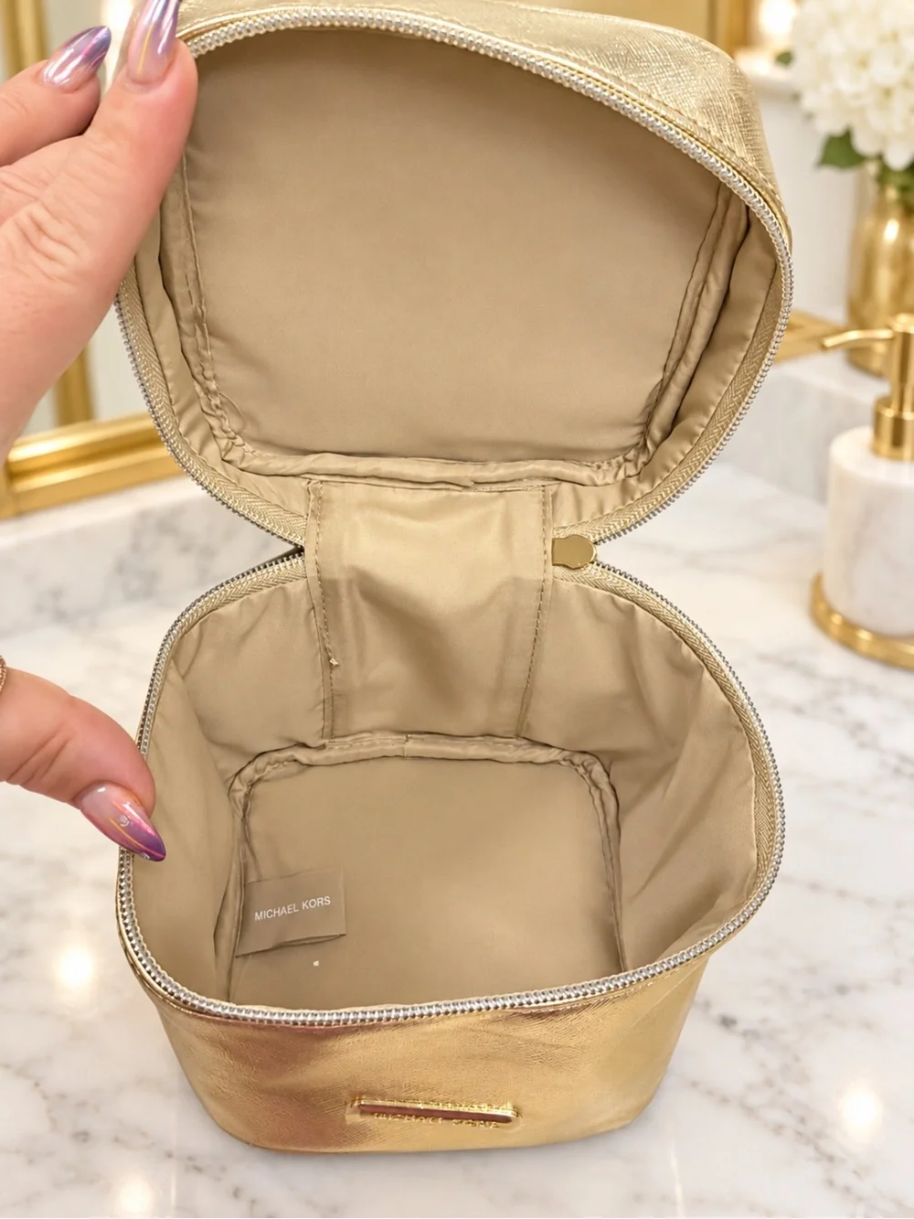 Michael Kors Metallic Gold Vanity Case